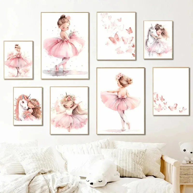 Pink Ballerina Girl Unicorn Bu - огляд і ціна Baby Nursery Decor Girl